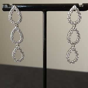 White Rhodium Sterling Silver Drop earrings